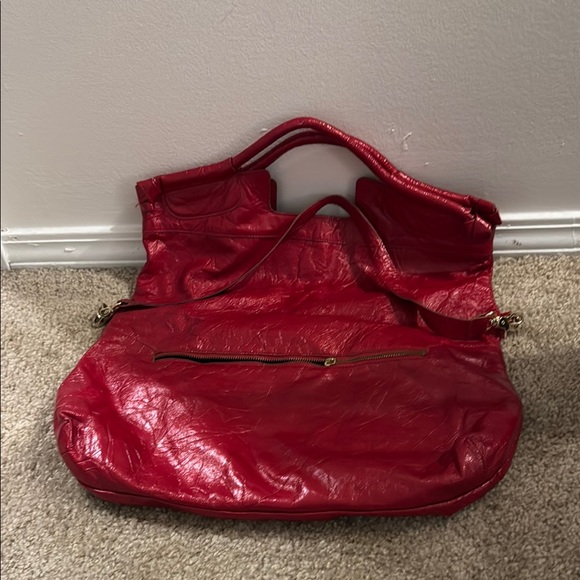 Foley + Corinna Red Leather Tote Bag - Picture 2 of 6